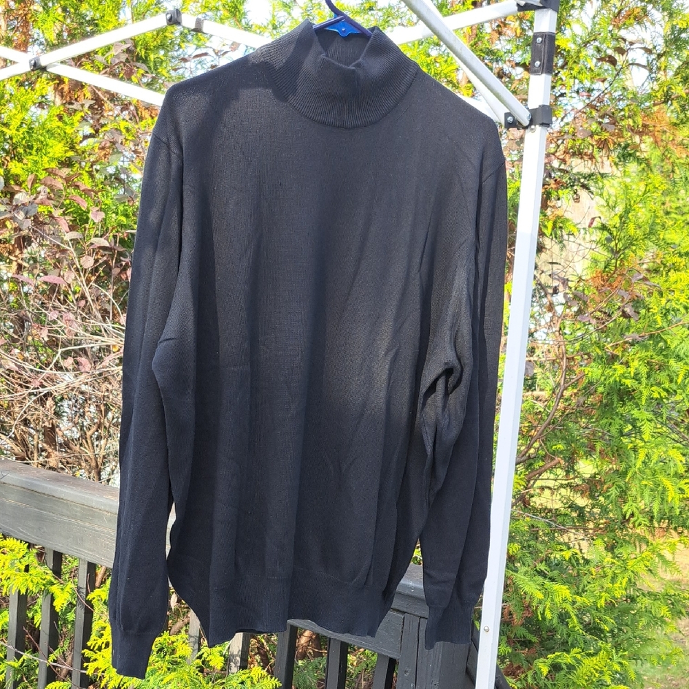 Paul Fredrick Men's Black Turtleneck Sweater Size XL